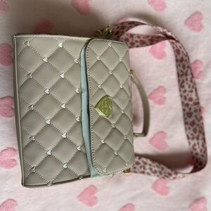 Betsey Johnson Beige Quilted Crossbody Bag